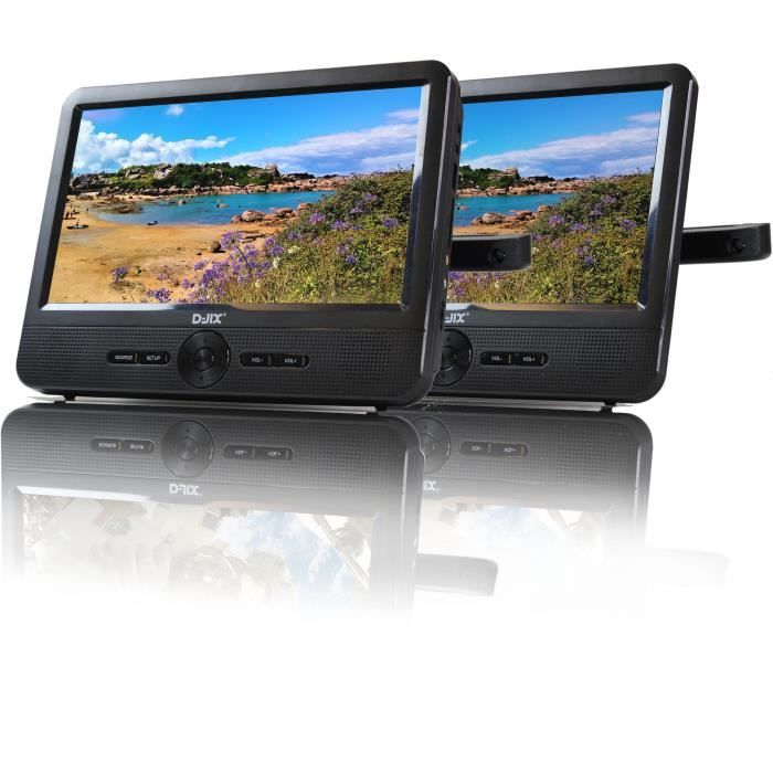 Lecteur DVD portable DJIX PVS906-50SM 9 - Double écran - Autonomie 2h - Noir