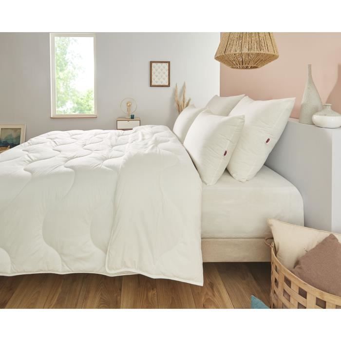 Couette 200x200 cm DODO CHAMPS DE LIN - Chaude - 450G/m² - Couette 1-2 personne-Douce et Chaude -Anti-acariens Antibactériens