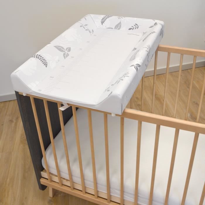 Plan a langer avec matelas intégré - DOMIVA - Flocon l'ourson - Imprimé poeme gris - Mixte - 50x70 cm