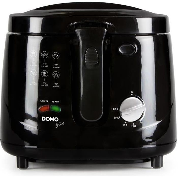 Friteuse électrique classique - DOMO DO461FR - 2.5L - Noir - Thermostat réglable - Cool Touch