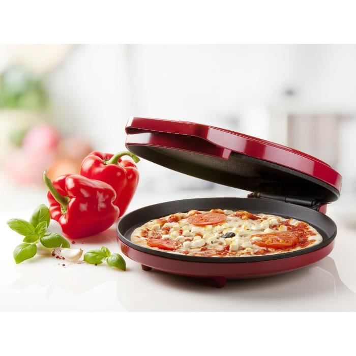 Four a pizza - DOMO - My express - 1450W - Rouge - Minuterie - Température variable