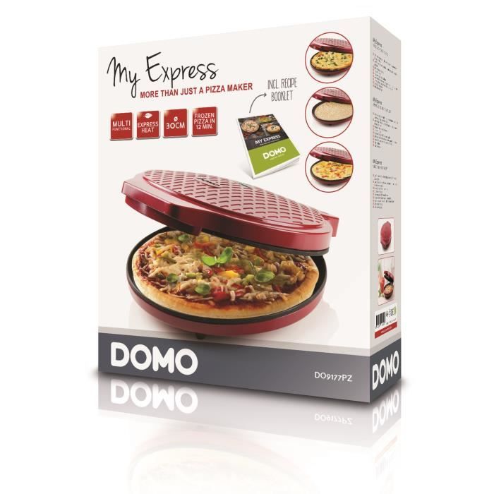 Four a pizza - DOMO - My express - 1450W - Rouge - Minuterie - Température variable