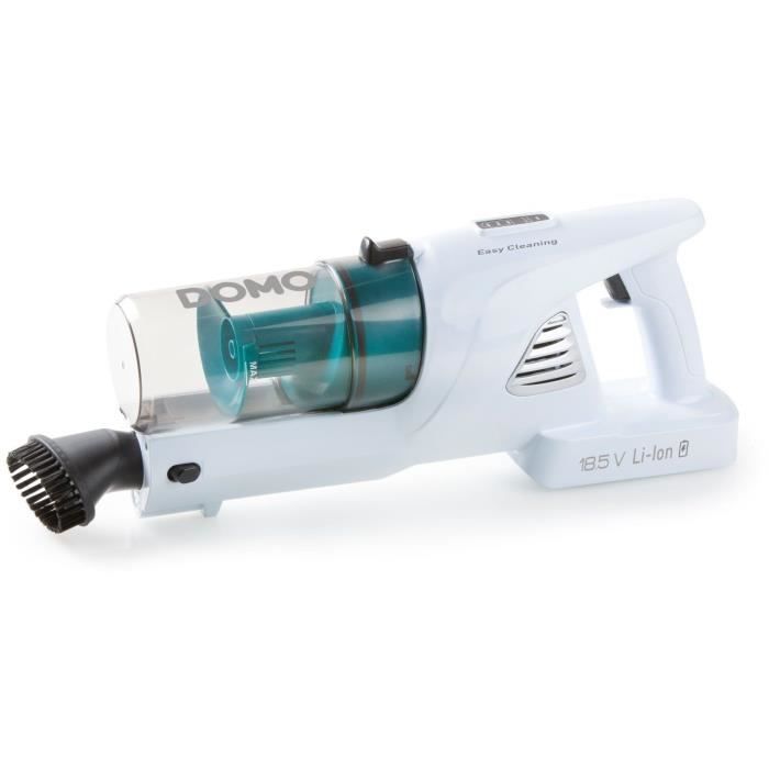 DOMO DO233SV - Aspirateur balai sans fil 2-en-1 - 2 vitesses - Systeme cyclonique - Autonomie 20min - Réservoir poussiere 0,6L