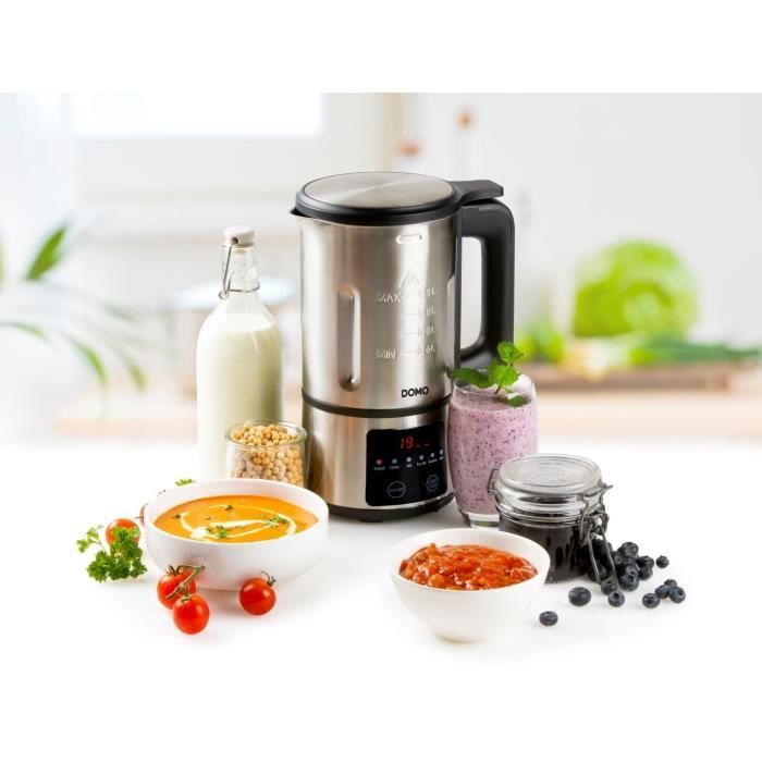 Blender chauffant DOMO - Inox  1,2 L - 6 programmes  800 Watt  DO727BL