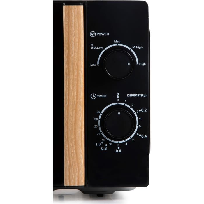 Four micro-ondes DOMO DO2820 - 20L - 700W - Minuterie 35mn - Fonction décongélation - L44 x P35,8 x H 25,8 cm - Noir finition bois