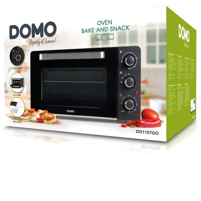 Mini four bake and snack DOMO DO1107GO - 28 L -  noir - 1500watt -