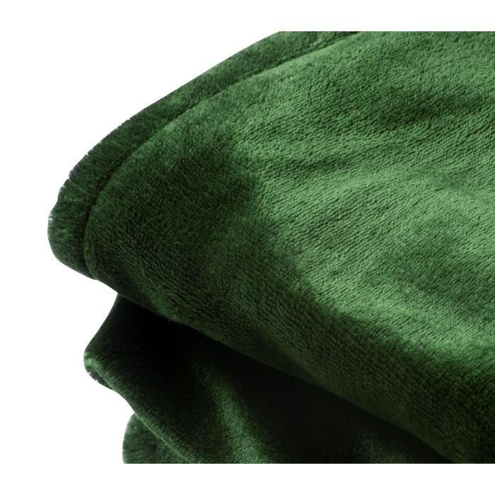 Couverture chauffante DOMO - 10 positions de chaleur - Soulage et stimule - Molleton flanelle -180x160 cm - Vert