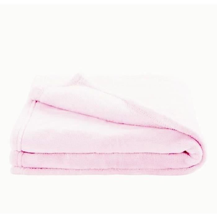 Couverture enfant en microfibre - Rose - 100 x 150 cm