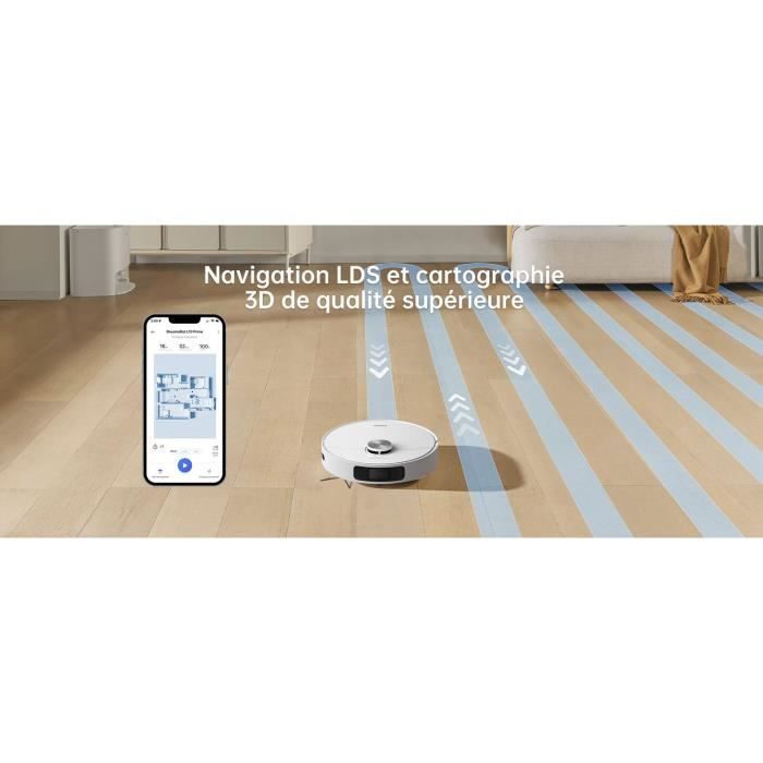 Dreame L10 PRIME - Robot Aspirateur Laveur avec Station de Vidage et Auto Nettoyage - Technologie LDS - Puissance 4000 Pa