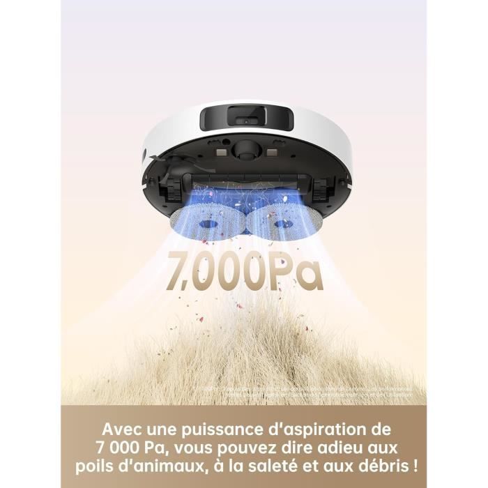 NEW DREAME L10sPlus - Robot Aspirateur Laveur avec Vidage Automatique - 5200 mAh - Aspiration de 7000 Pa - Sacs de 4L