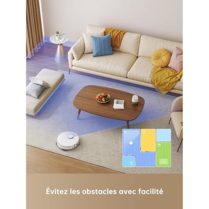 NEW DREAME L10sPlus - Robot Aspirateur Laveur avec Vidage Automatique - 5200 mAh - Aspiration de 7000 Pa - Sacs de 4L