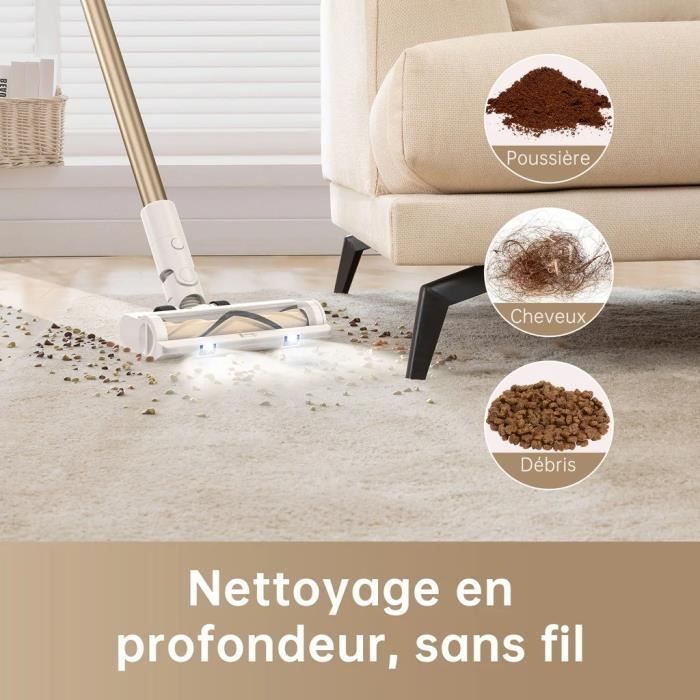 NEW DREAME R10 - Aspirateur Balai sans Fil - Puissance 120AW, Autonomie 60 Min - Filtration avancée - Brosse Multi-Surfaces