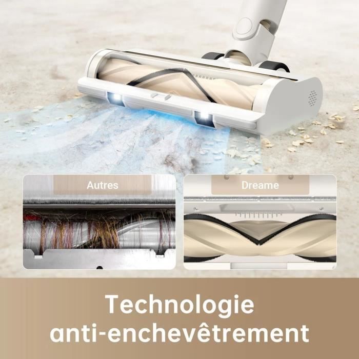 NEW DREAME R10 - Aspirateur Balai sans Fil - Puissance 120AW, Autonomie 60 Min - Filtration avancée - Brosse Multi-Surfaces