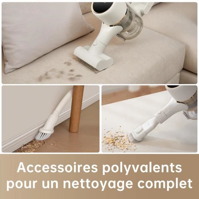 NEW DREAME R10 - Aspirateur Balai sans Fil - Puissance 120AW, Autonomie 60 Min - Filtration avancée - Brosse Multi-Surfaces