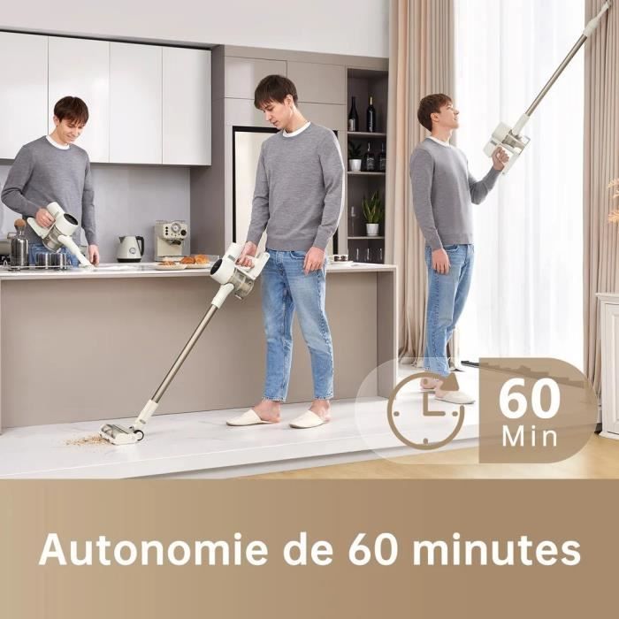 NEW DREAME R10 - Aspirateur Balai sans Fil - Puissance 120AW, Autonomie 60 Min - Filtration avancée - Brosse Multi-Surfaces