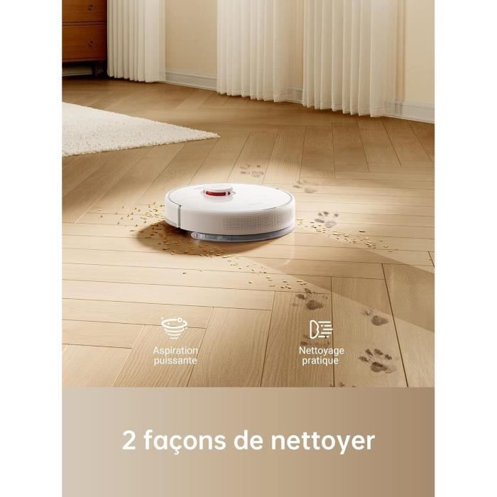 DREAME D9Max White - Aspirateur Robot Laveur 2 en 1 - Navigation LDS Intelligente Laser - 4 000Pa - Cartes pour sols Multiples