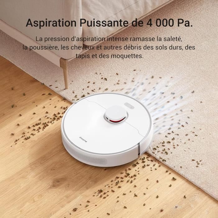 Dreame D10 Plus - Robot Aspirateur Laveur avec Vidange Automatique Poussiere - Stock jusqu'a 90 Jours de Poussiere- Navigation LiDAR