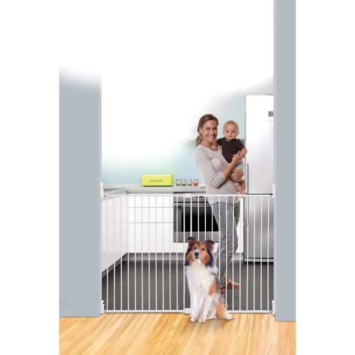 Dreambaby Barriere de sécurité Broadway Gro-Gate Extra-Large et Extra-Grande (pour 76 - 134 cm), blanc