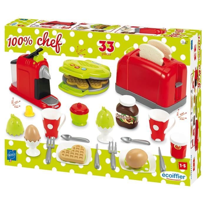 ECOIFFIER Coffret toaster - Collection 100% Chef - Conseillé des 18 mois - Origine France Garantie