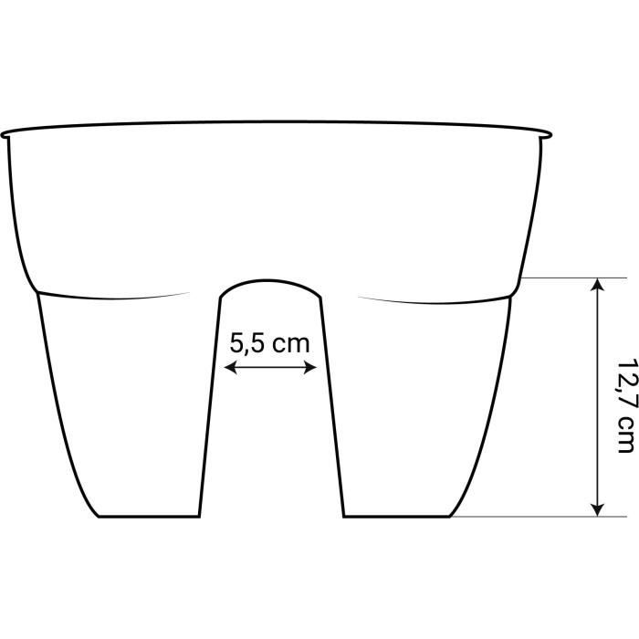 Jardiniere Cavaliere Osaka 19,5 L - EDA - Systeme de Fixation - pour Balcons et Rambardes - Vert laurier