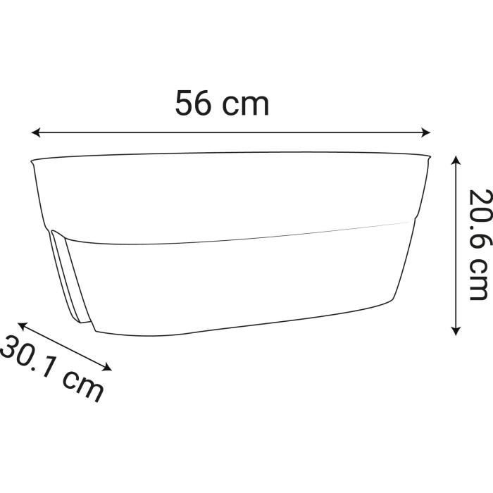 Jardiniere Cavaliere Osaka 19,5 L - EDA - Rouge bourgogne - pour Balcons et Rambardes