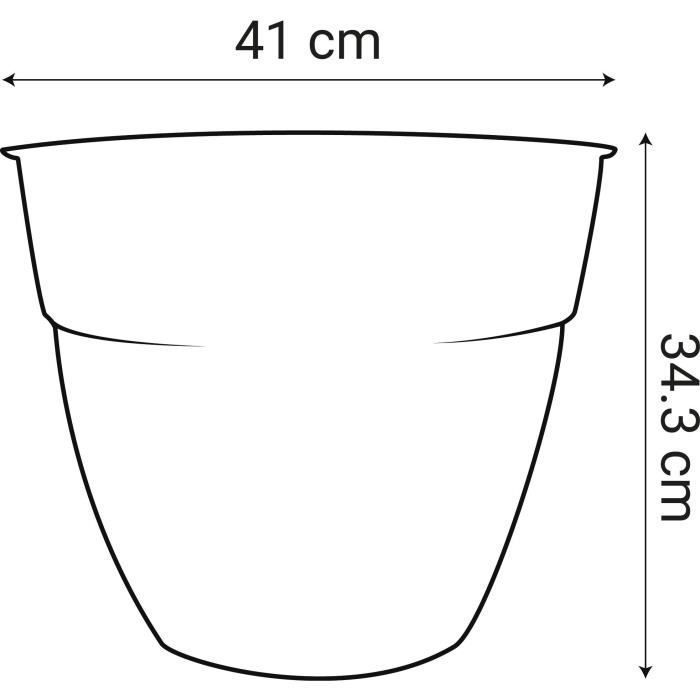 Pot de Fleur EDA Osaka - Gris anthracite - Ø 40 cm - Volume 28,3 L