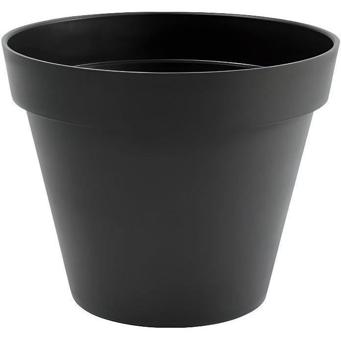 Pot de fleur rond Toscane - EDA PLASTIQUE - Ø 48 x H 40 cm - 43 L - Gris anthracite