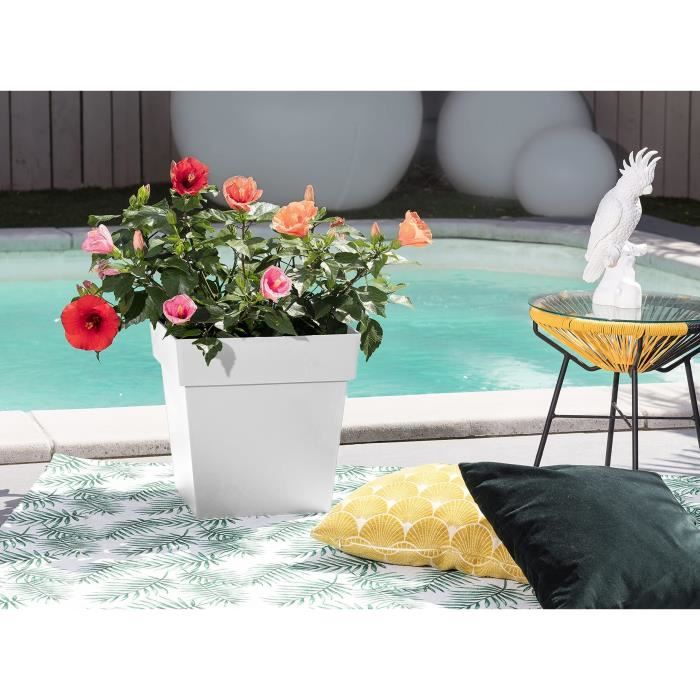 Pot de fleur EDA Plastique Carré TOSCANE Blanc 39 x 39 x H 39 cm 38 L