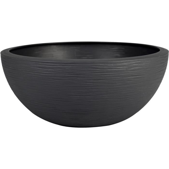 Pot de fleur EDA Plastique Rond Graphit Up Gris anthracite Ø 40 cm 14,9 L