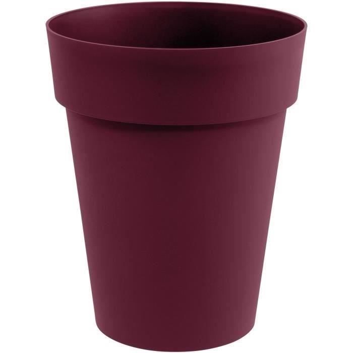 EDA Pot de Fleur Vase Mi-Haut TOSCANE Ø 44 cm - Volume 50 L - Ø 44 x H.53 cm - Rouge bourgogne