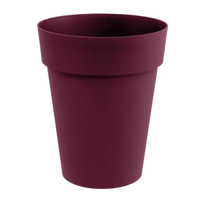 EDA Pot de Fleur Vase Mi-Haut TOSCANE Ø 44 cm - Volume 50 L - Ø 44 x H.53 cm - Rouge bourgogne