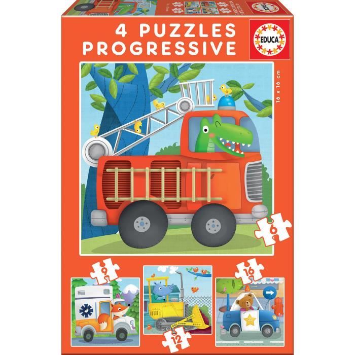 Puzzle Progressif Animaux Sauvages - EDUCA - Moins de 100 pieces - Pour Enfant