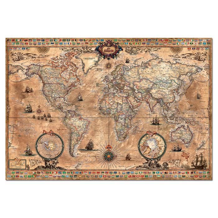 Puzzle - EDUCA - Mappe monde - 1000 pieces - Adulte - Voyage et cartes