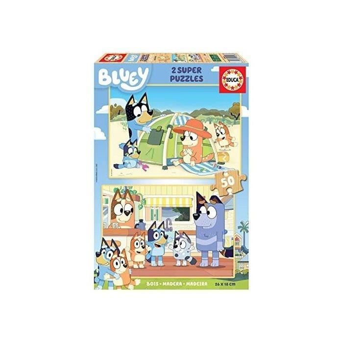 Puzzle en bois Bluey EDUCA - 50 pieces - Dessins animés et BD - Pour enfants de 4 ans et plus