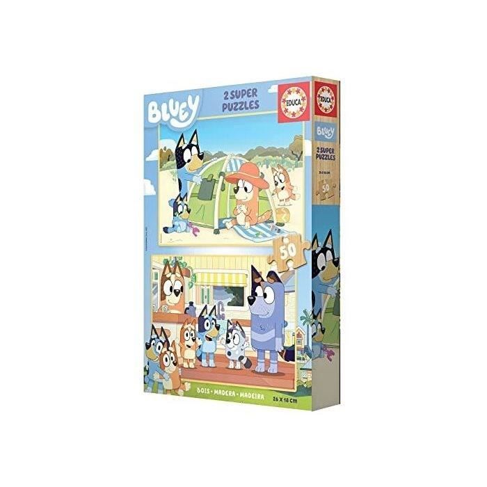 Puzzle en bois Bluey EDUCA - 50 pieces - Dessins animés et BD - Pour enfants de 4 ans et plus