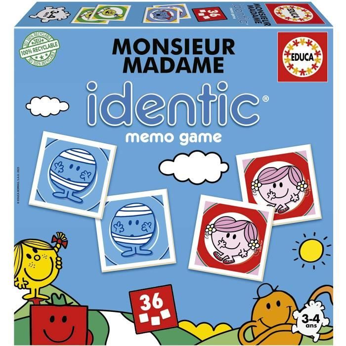 Jeu d'apprentissage - EDUCA - Monsieur Madame - Identic