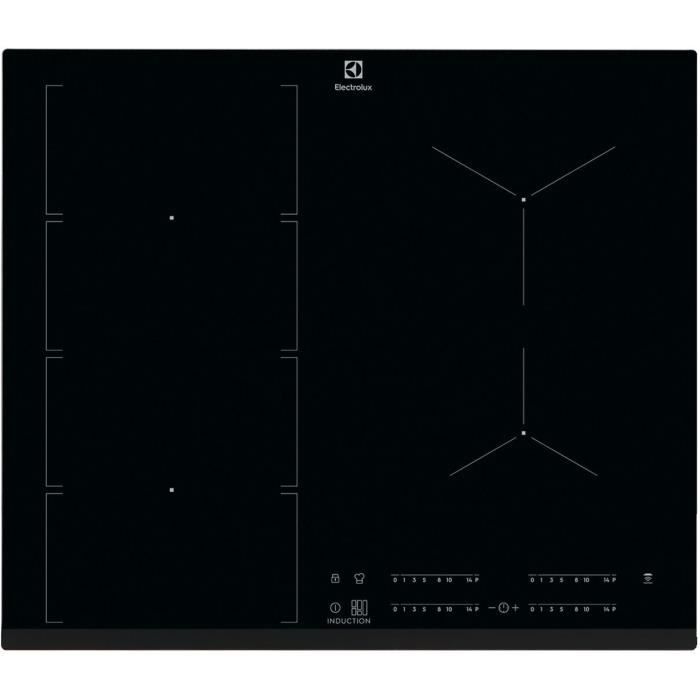 Table de Cuisson Induction ELECTROLUX - 4 foyers - Zones modulables - FlexiBridge Série 600 - Mode chef - L60 x P52 - EIV654