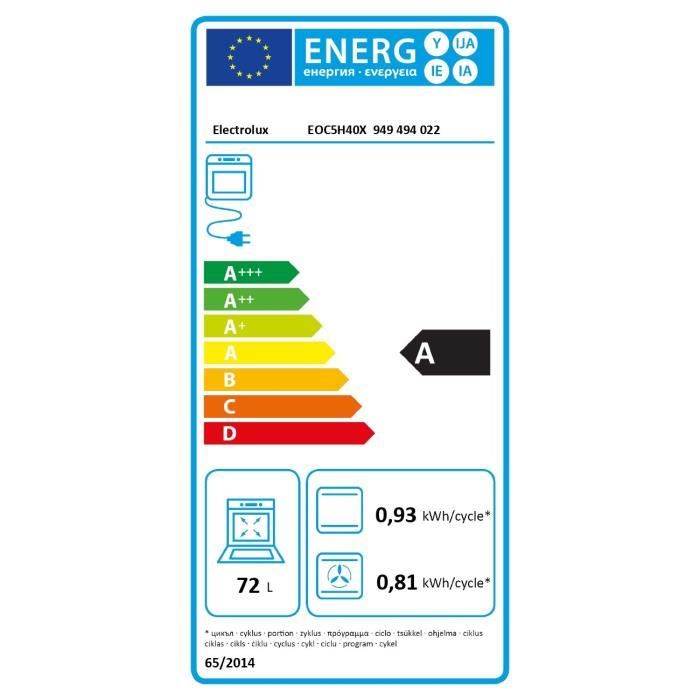 Four électrique encastrable 25% vapeur -Chaleur tournante pulsée ELECTROLUX EOC5H40X SÉRIE 700 PRO SteamCrisp -Acier