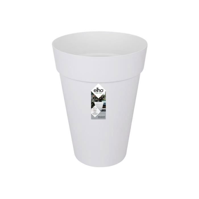 ELHO Loft Urban Pot de fleurs rond Haut 42 - Blanc - Ø 42 x H 56 cm - extérieur - 100% recyclé