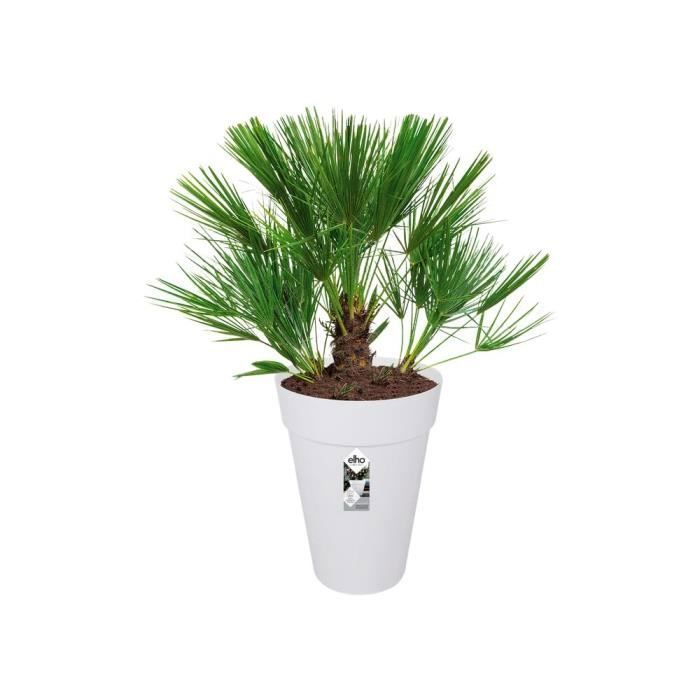 ELHO Loft Urban Pot de fleurs rond Haut 42 - Blanc - Ø 42 x H 56 cm - extérieur - 100% recyclé