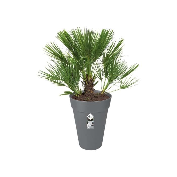 ELHO Loft Urban Pot de fleurs rond Haut 42 - Noir - Ø 42 x H 56 cm - extérieur - 100% recyclé