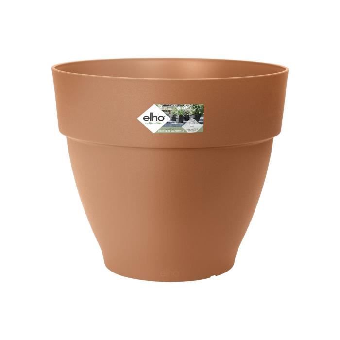 Elho Vibia Campana Bac a fleurs Rond 55 - Marron - Ø 55 x H 47 cm - extérieur - 100% recyclé