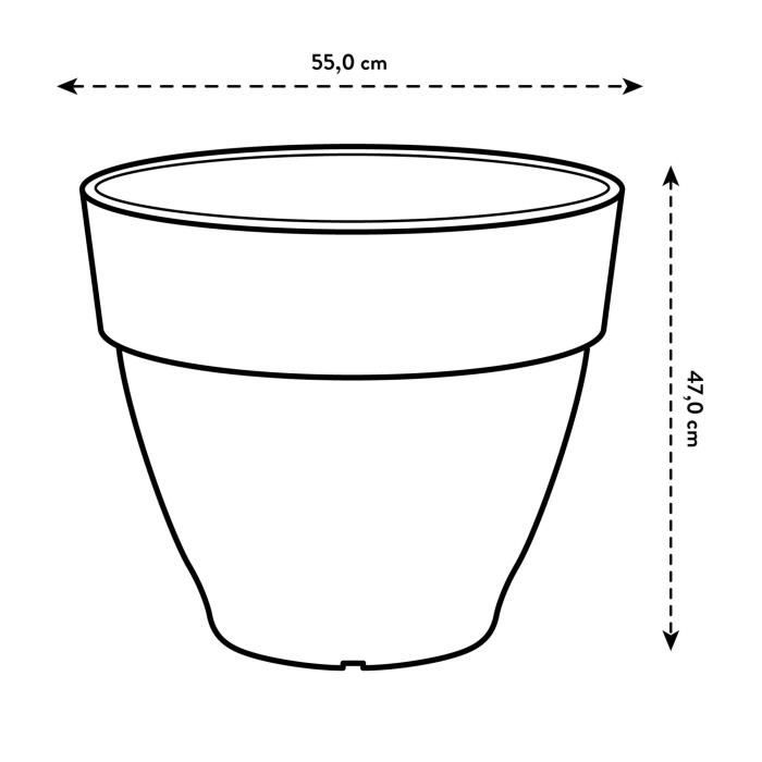 Elho Vibia Campana Bac a fleurs Rond 55 - Marron - Ø 55 x H 47 cm - extérieur - 100% recyclé