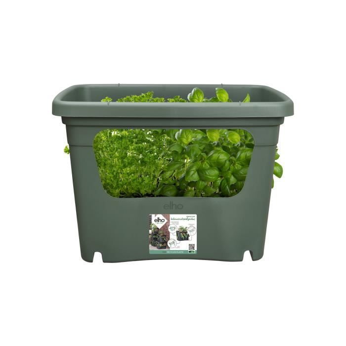 ELHO - Pot de fleurs -  Green Basics Stack & Grow Large - Leaf Green - Extérieur - L 35.1 x W 50.9 x H 35.7 cm