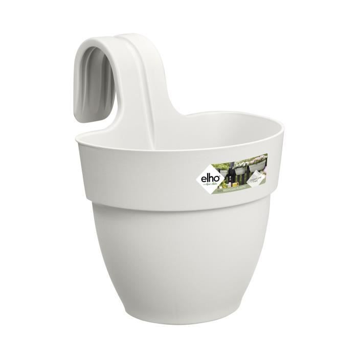 Pot de fleurs ELHO Vibia Campana Easy Hanger Small - Blanc Soie - Balcon extérieur - L 24.1 x W 20.5 x H 26.5 cm