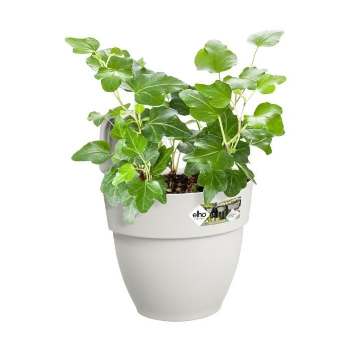 Pot de fleurs ELHO Vibia Campana Easy Hanger Small - Blanc Soie - Balcon extérieur - L 24.1 x W 20.5 x H 26.5 cm