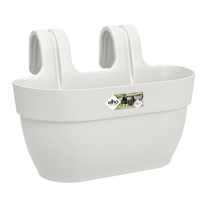 Pot de fleurs ELHO Vibia Campana Easy Hanger Medium - Blanc Soie - Balcon extérieur - L 24.1 x W 36 x H 26.5 cm