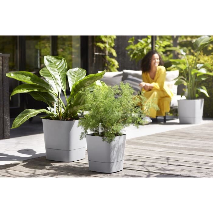 Pot de fleur Elho Plastique Carré Greensense Aqua Care Vert Jungle 29,5 x 29,5 x H 30,2 cm 15 L