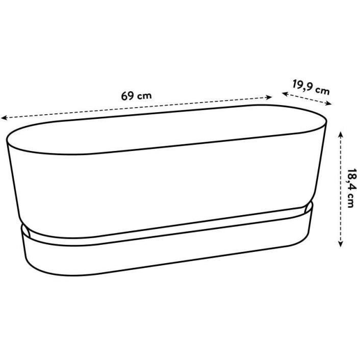 Planteur Ovale GREENVILLE - Plastique - Ø70 - Marron Glacé