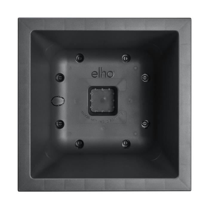 Elho Vivo Next Square 30 Bac a fleurs - Noir - Ø 30 x H 29 cm - intérieurextérieur - 100% recyclé